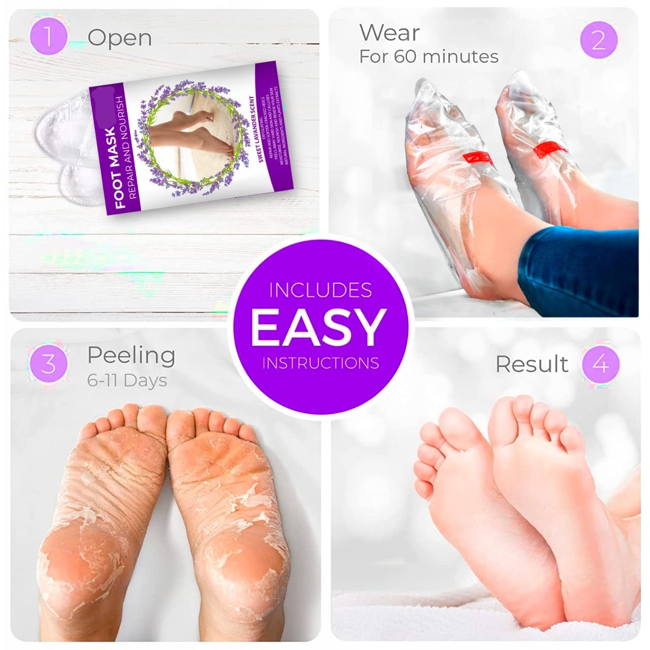 BioVitta Wellness™ Peeling Foot Masks | Get Baby-Soft Smooth Radiant Feet